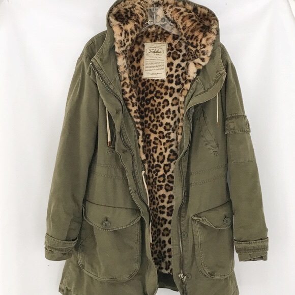 leopard lined parka